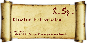 Kiszler Szilveszter névjegykártya