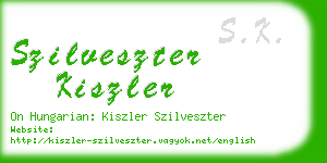 szilveszter kiszler business card